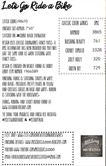 Tulip Trail Let’s Go Ride a Bike Series - Stitching w/ the Housewives