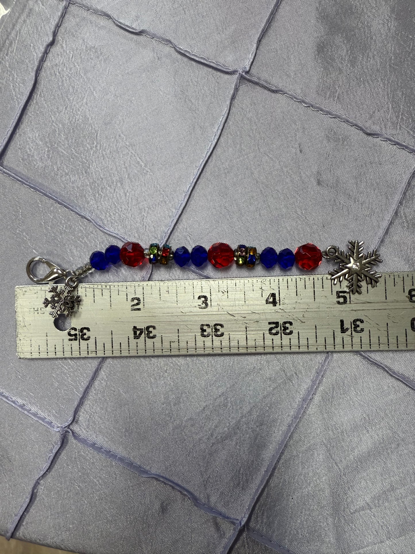 Silver snowflake scissor fob