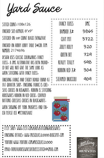 Yard Sauce- Recipe Box Collection by Stitching w/ the Housewives