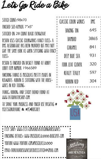 Fourth of July Let’s Go Ride a Bike Series / Stitching w/ the Housewives