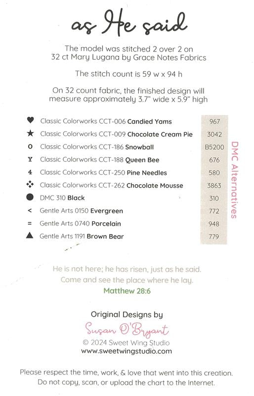 As He Said by Sweet Wing Studio