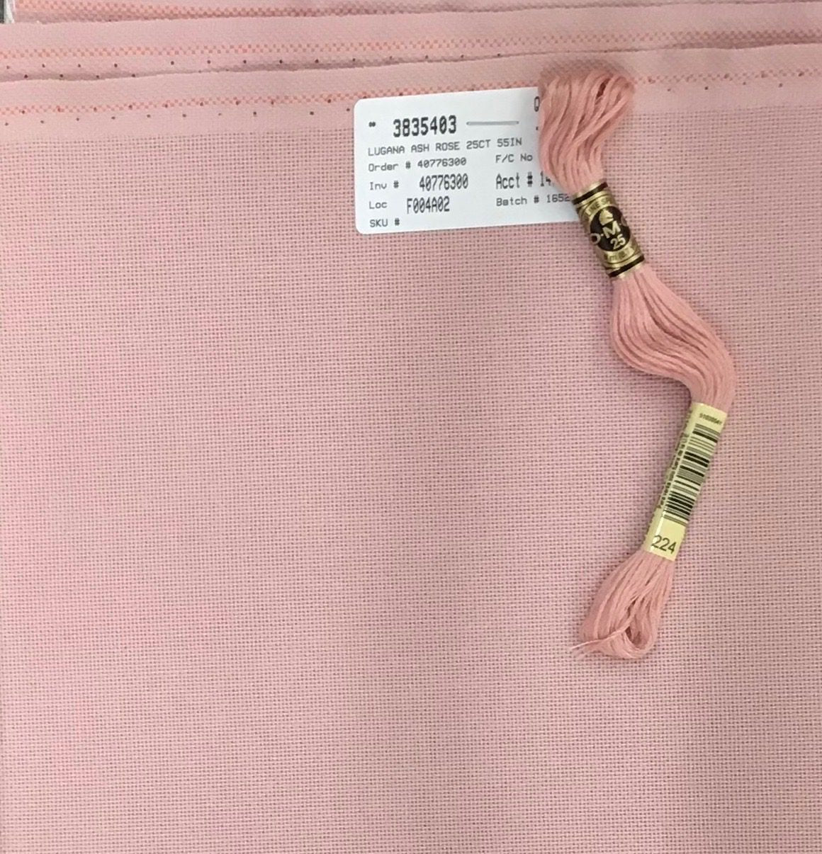 25 ct Lugana- Ash Rose-13.5x18”