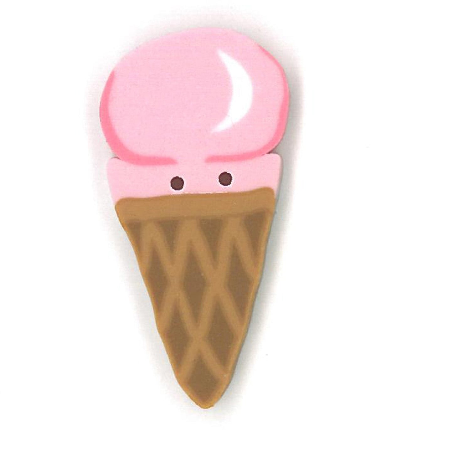 Ice Cream Cone, Strawberry- 4593- Just Another Button Company