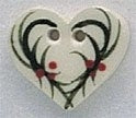 Holly Heart Button 86015 by Mill Hill
