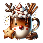 Warm Peace (Reindeer Hot Chocolate Mug) Magnetic needle minders by Les Petites Croix De Lucie