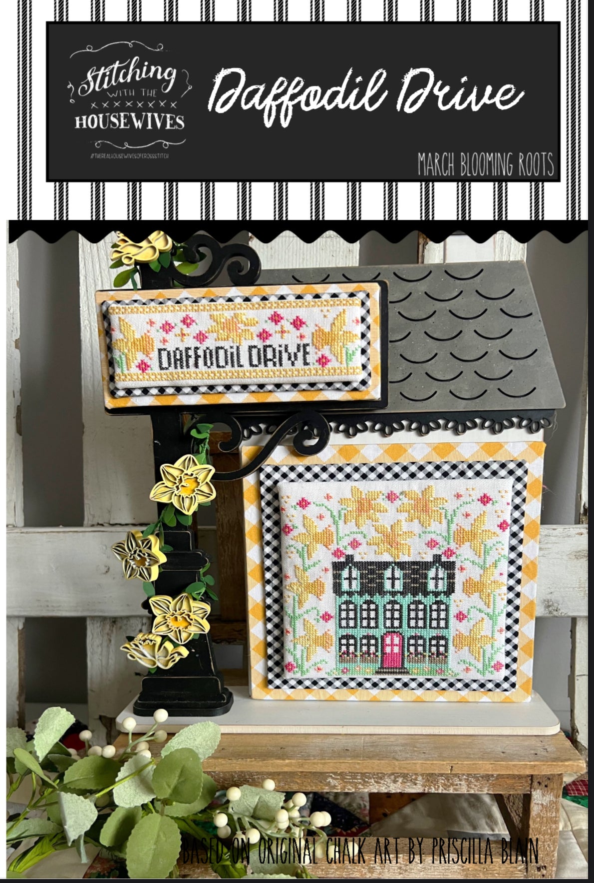 Daffodil Drive - March Blooming Roots- Stitching with the Housewives