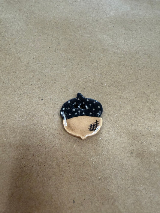 Acorn, hand painted porcelain button for Debbie Mumm by Mill Hill