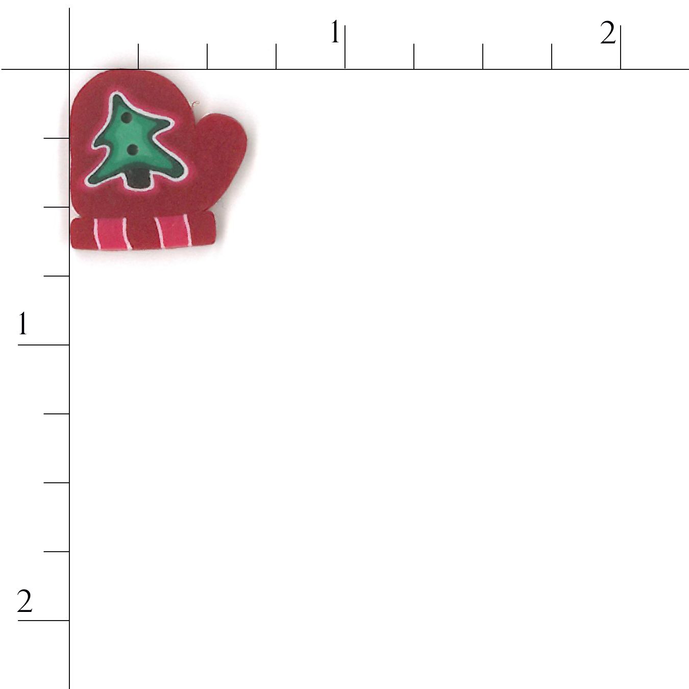 Red mitten with tree, Small-4423.S- Just Another Button Companyew