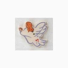 Angel facing left button Mill Hill