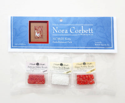Kitty Embellishment Pack-  NC362E - Christmas Fair Isle Red Collection- Nora Corbett
