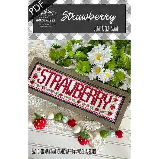 Strawberry word swap series by Stitching with the Housewives