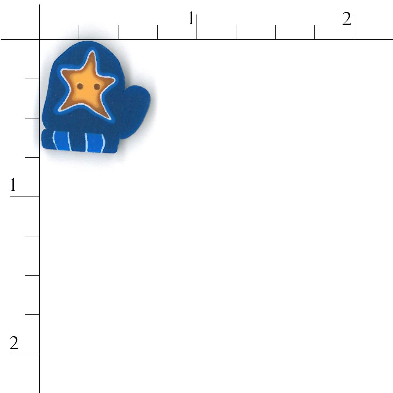 Blue Mitten with star, Small- 4421.S- Just Another Button Company