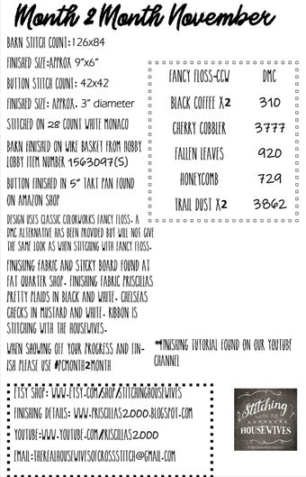 November Month 2 Month series- Stitching with the Housewives