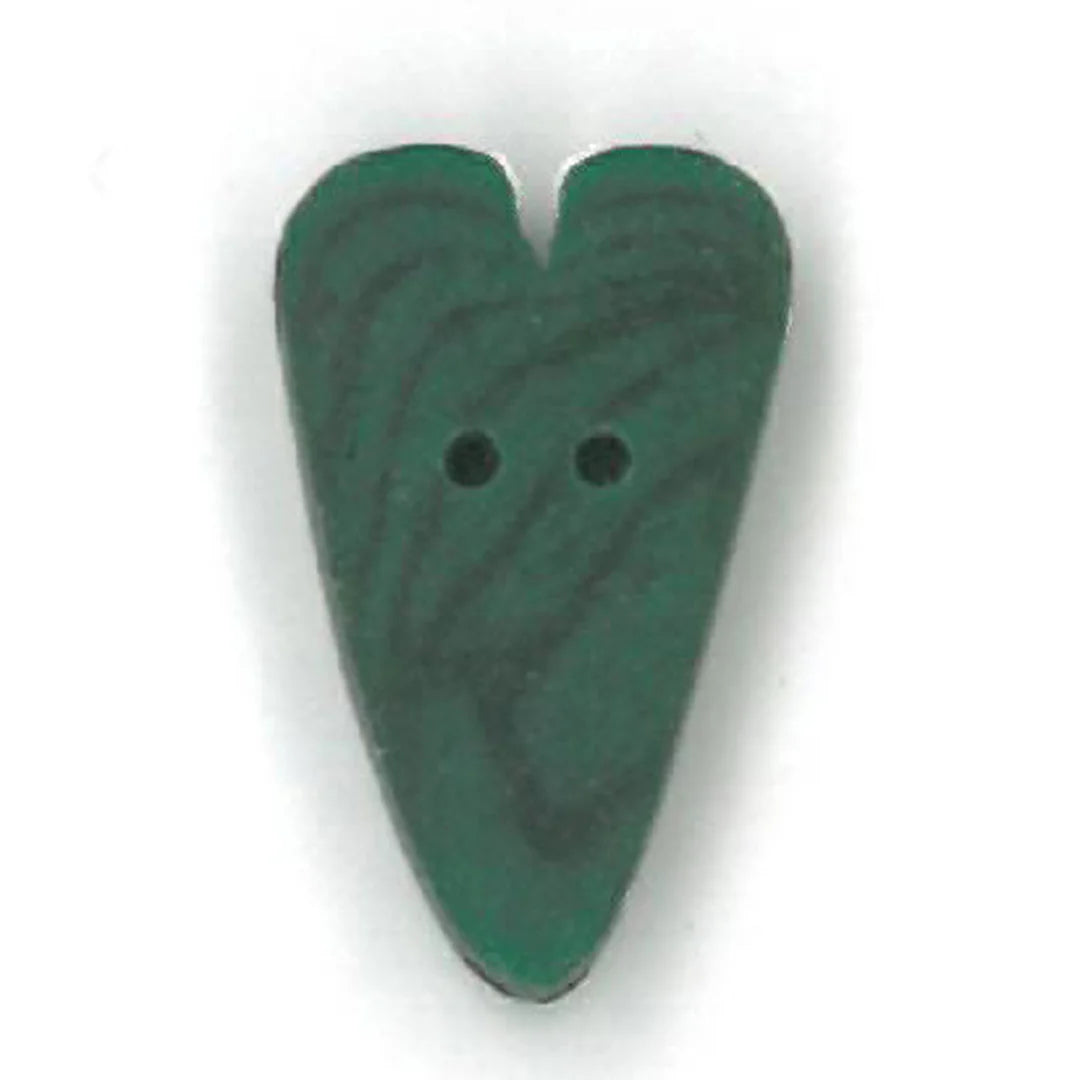 Green velvet heart, medium. Just Another Button Company
