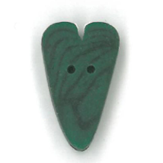 Green velvet heart, medium. Just Another Button Company